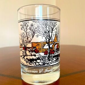 Currier & Ives “Frozen Up” Vintage Drinking Glasses